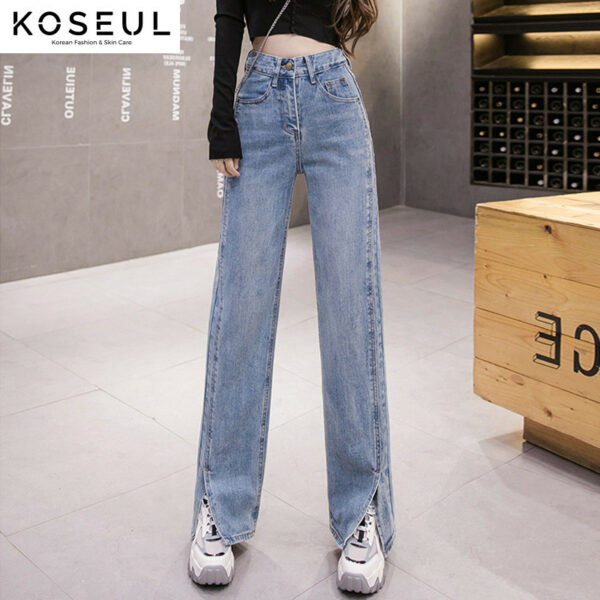 1111390011750 Straight-leg split jeans