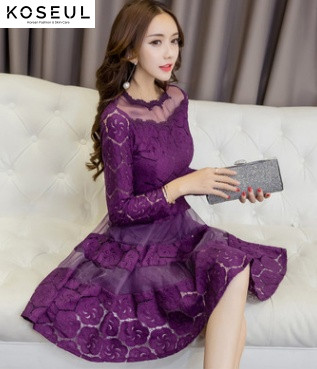 1488783994924 2021 spring autumn women's new Korean long sleeve dress, women Shahe lace bottoming skirt skirt tide
