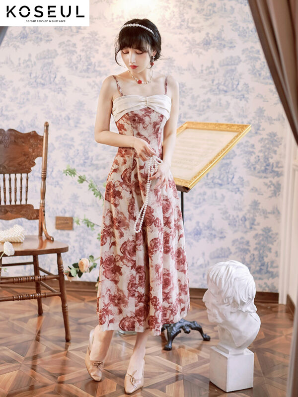 159748ff 5f6d 4799 b38d 1a4f6309c77d Floral Sling Dress Puff Sleeve Square Neck Dress
