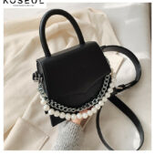 1613543372036 Korean Chain Pearl Portable Small Square Bag