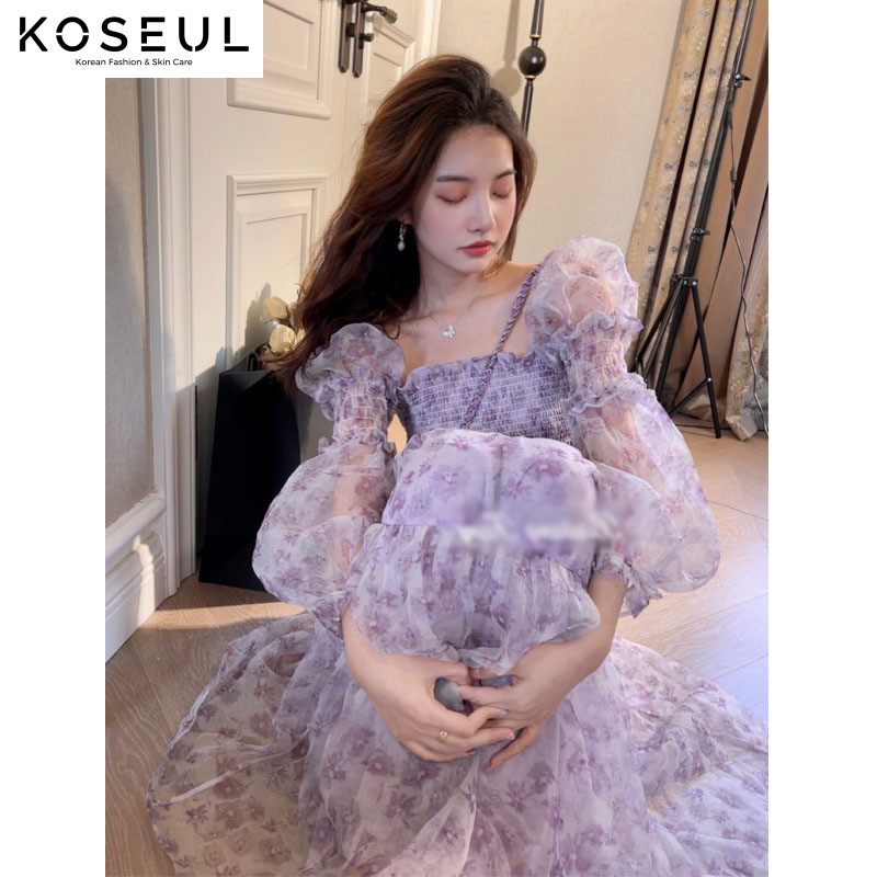 1616752485365 French Style Small Floral Dress Female New Korean Version
