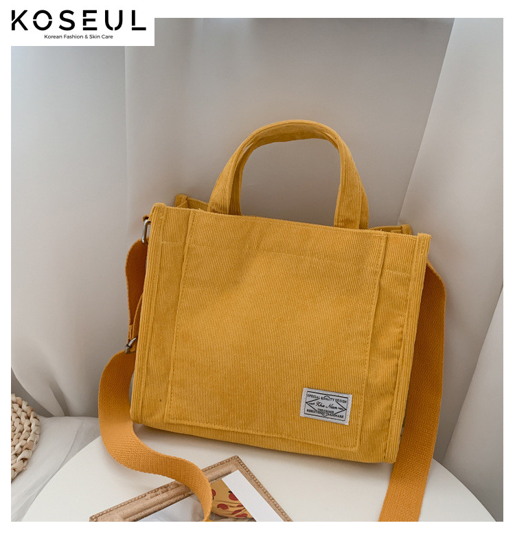 1620266340446 Korean Style Corduroy Canvas Bag