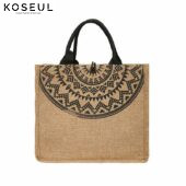 1621048340319 Linen Tote Bag Korean Composite Jute Bag Fashion One-Shoulder Shopping Bag