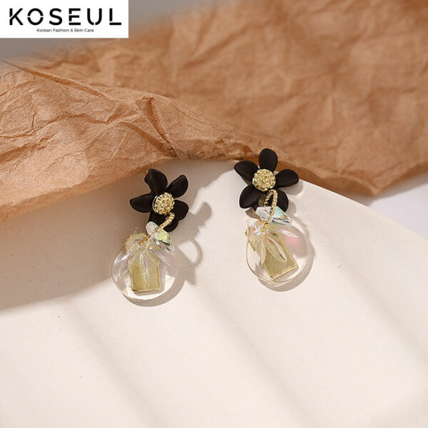 18267c9c c445 47b2 8a66 21befab4450d Korea Flower Square Crystal Earrings 925 Silver Post