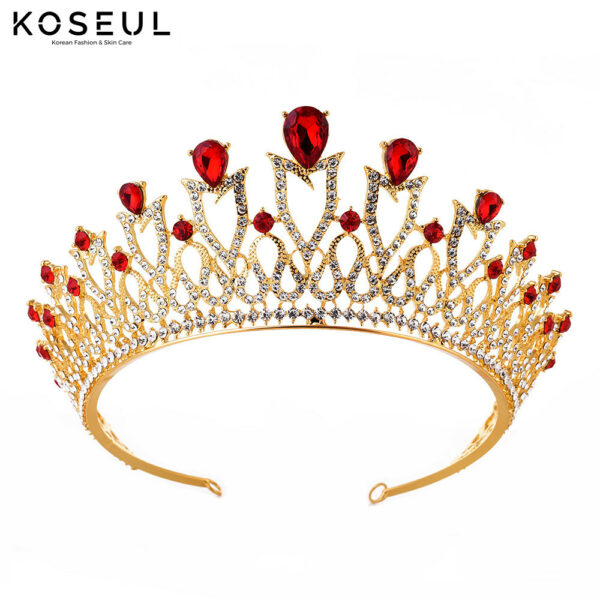 20a29c6e 0267 4d6b 8af4 01b0a5a5aa29 New Wedding Accessories Headband Korean Sweet Princess Alloy Rhinestone Multicolor Bridal Crown Headdress