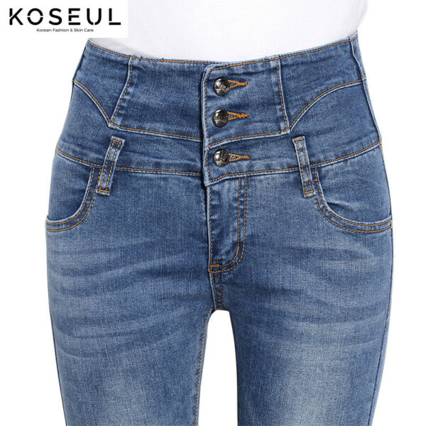 219fe57e fecd 4251 8f51 3a938b1ac59c Spring And Autumn Korean Style High Waist Slim Slimming High Stretch Cotton Jeans