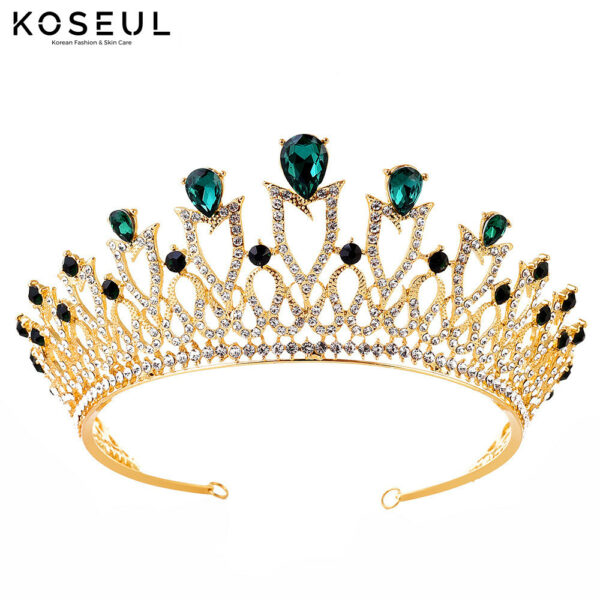 299dbee9 e730 4060 acf7 413085bff760 New Wedding Accessories Headband Korean Sweet Princess Alloy Rhinestone Multicolor Bridal Crown Headdress