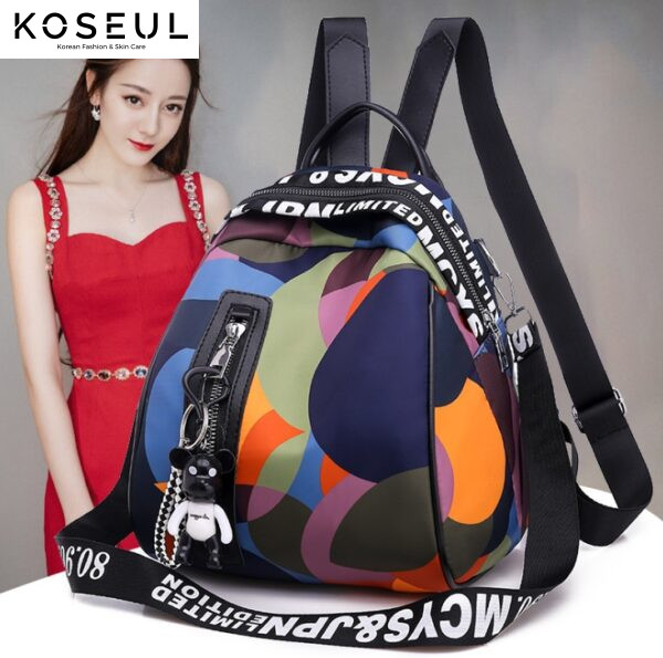 3078981877505 1 Backpack female Korean version Oxford cloth canvas camouflage fashion casual wild lady backpack travel bag