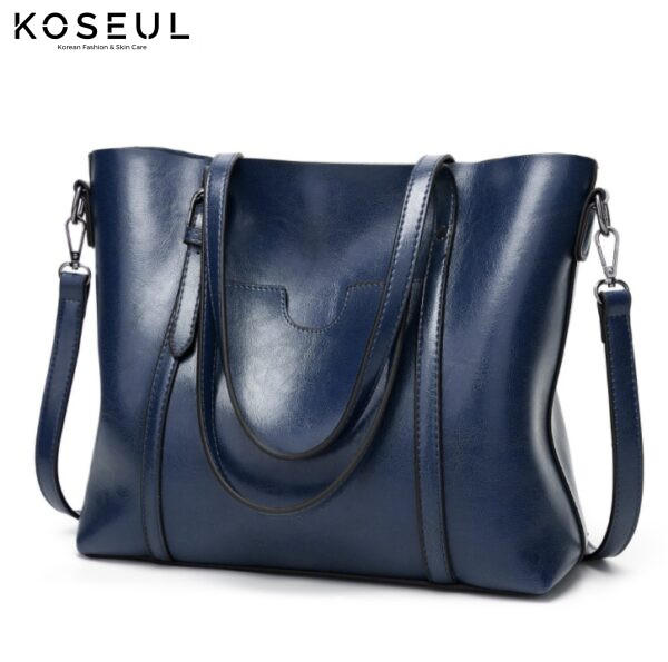 350575893251 fashion shoulder bag simple oil wax Tote Bag