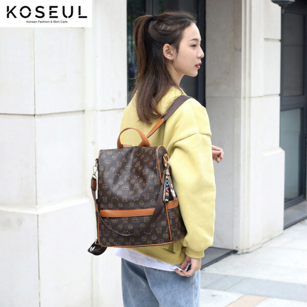 3882874432247 new Korean fashion ladies bags soft leather backpack