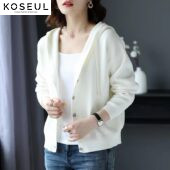 40ff9daf d8ba 4de5 a7be e6aa3f690ac4 Hooded Sweater Coat Women Long Sleeve Single-breasted Sweaters Clothes