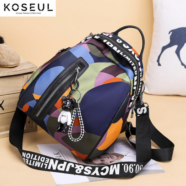 443553307272 1 Backpack female Korean version Oxford cloth canvas camouflage fashion casual wild lady backpack travel bag