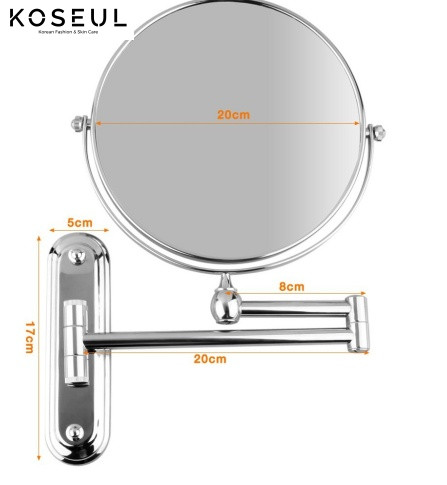 5206169239902 Cosmetic Mirror Wall Mounted Double Side Adjustable, Rotating Function Mirror