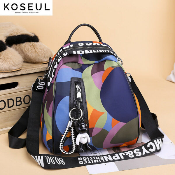 534414361689 1 Backpack female Korean version Oxford cloth canvas camouflage fashion casual wild lady backpack travel bag