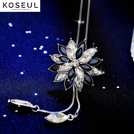 5396694042 2082250205 Snowflake sweater chain of zircon from Japan and South Korea