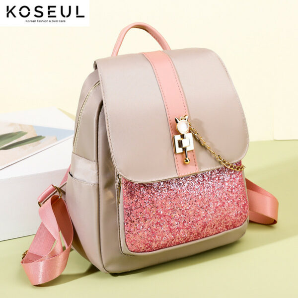 5577783967553 Fashion Student Backpack Korean Sequin Travel School Bag