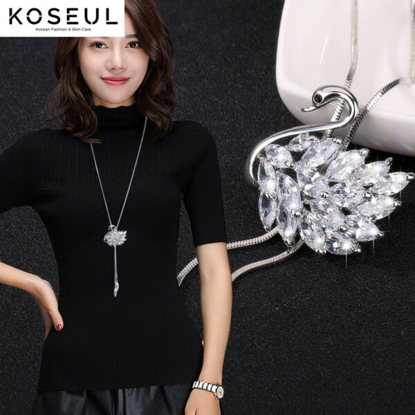 6885449937 2082250205 Snowflake sweater chain of zircon from Japan and South Korea
