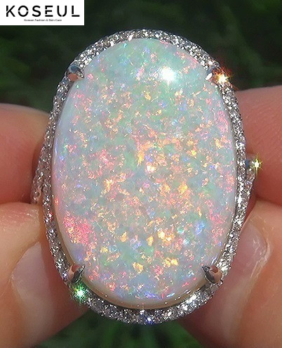 812304351666 Opal Ring Cross-border Wish Hot Sale Jewelry Fashion Lady Opal Ring Opal Ring Jewelry