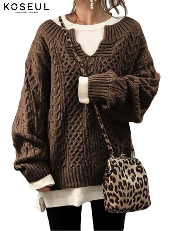 8a39f790 7c9a 4706 b507 7f7ce9ba2191 Linen Pattern Sweater Casual Knit Sweater