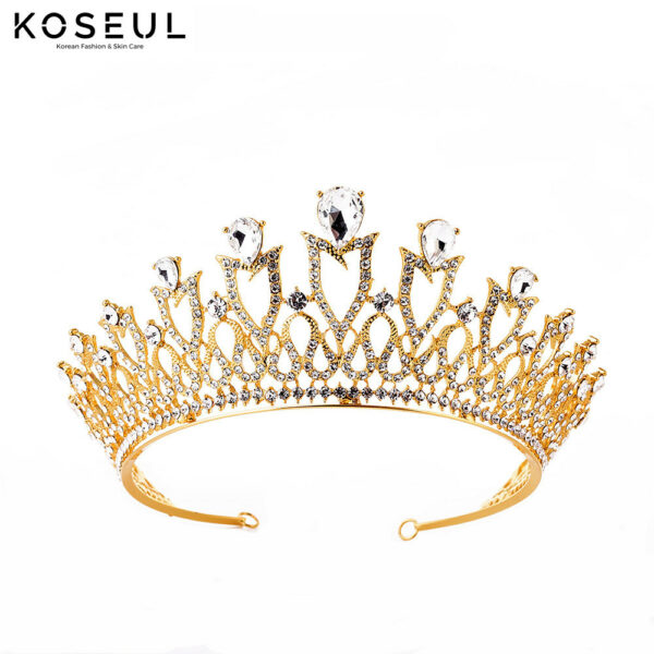 8f296adc d9b3 47fc b89c 746f25de67c8 New Wedding Accessories Headband Korean Sweet Princess Alloy Rhinestone Multicolor Bridal Crown Headdress