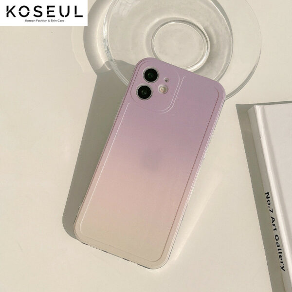 a6a64405 6650 440a afc2 dae2a67754e6 Korea Ins Gradient Silicone Mobile Phone Case