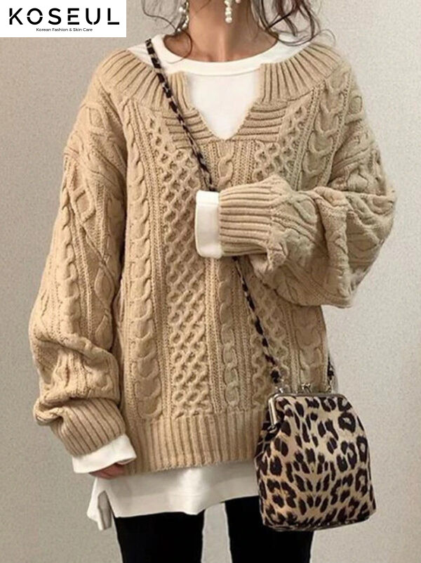 a7024df9 878e 4513 9bf9 aef0043e7e7e Linen Pattern Sweater Casual Knit Sweater