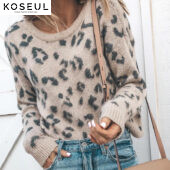 b56a6a86 3843 45ab 9ebd 1d7d48b9bebb Sweater Sweater Knit Sweater Leopard Print Sweater Women