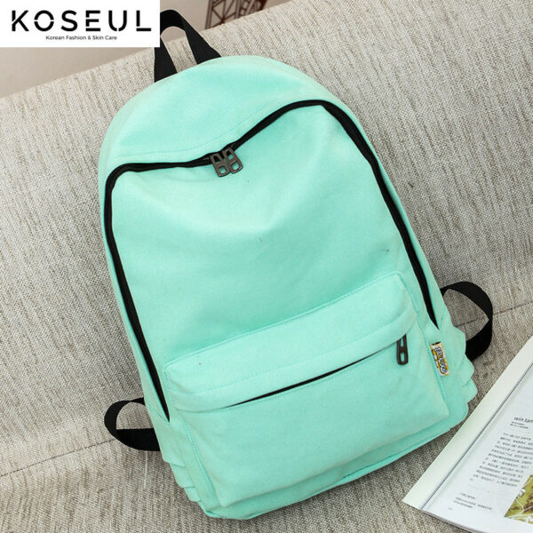c211a8ff 0fed 4df7 99bc 1fad5f2c5647 Backpack Women Korean Style Canvas Pure Color Simple