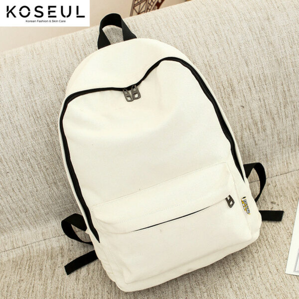 d3b1eed8 ed68 4e0c 8683 125fc02370f5 Backpack Women Korean Style Canvas Pure Color Simple